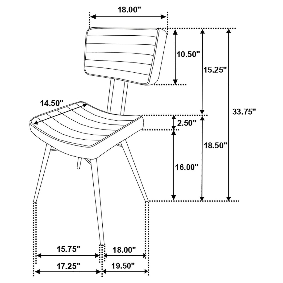 110652 Misty Leather Upholstered Dining Chair Espresso (Set of 2)