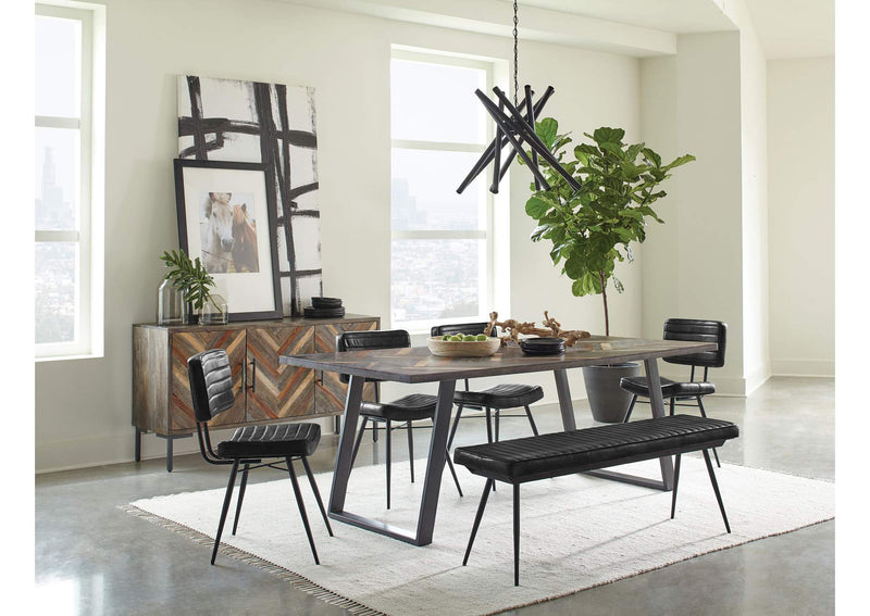 110652 Misty Leather Upholstered Dining Chair Espresso (Set of 2)