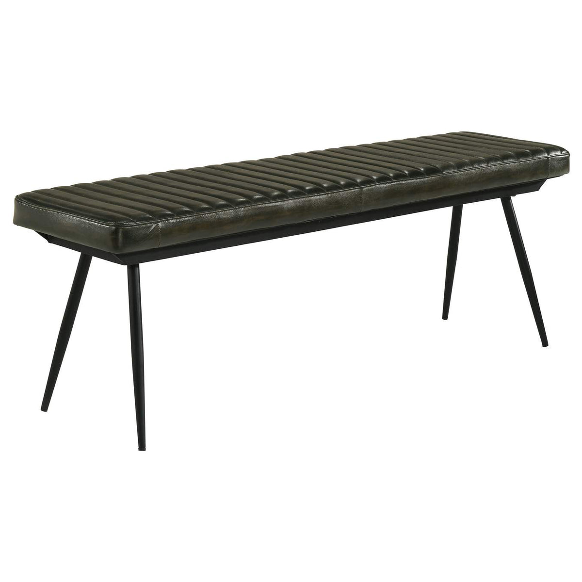 110653 Misty Leather Upholstered Dining Bench Antique Espresso