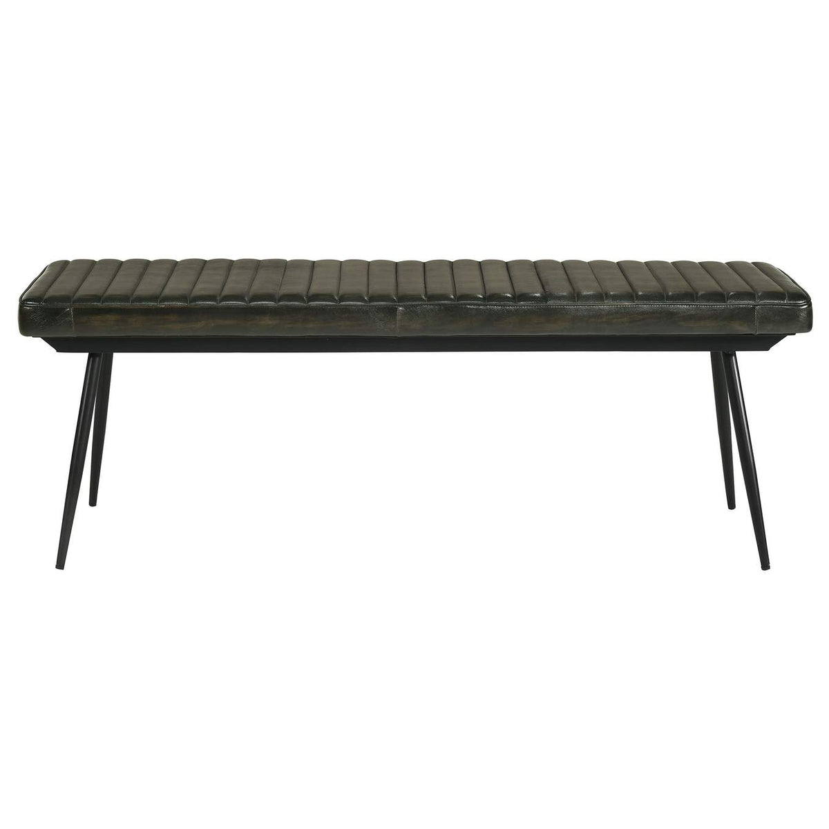 110653 Misty Leather Upholstered Dining Bench Antique Espresso