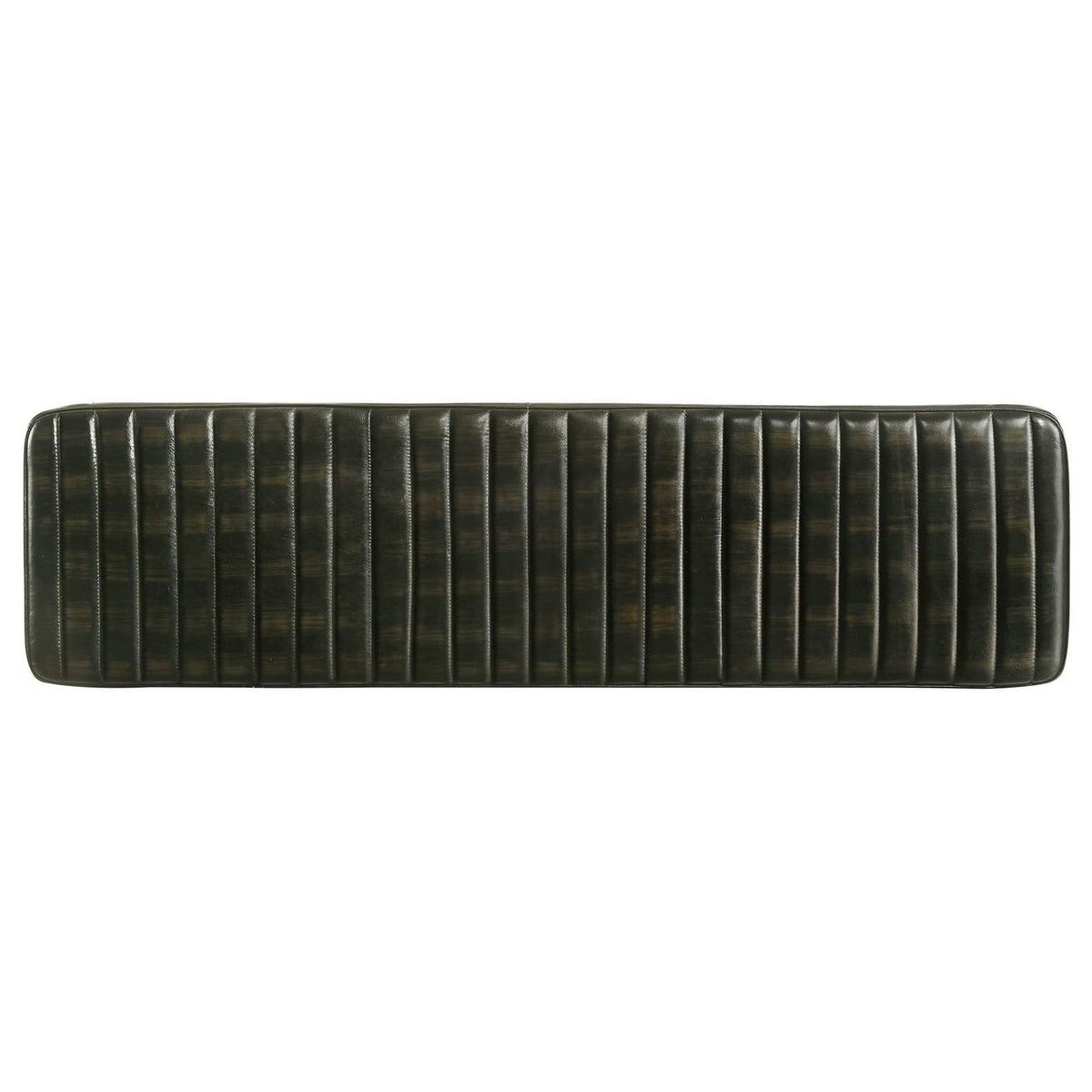 110653 Misty Leather Upholstered Dining Bench Antique Espresso