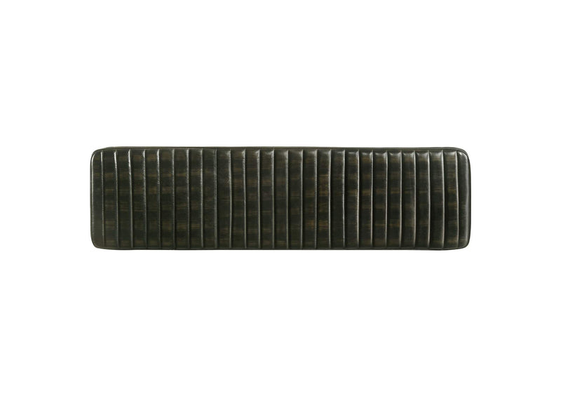110653 Misty Leather Upholstered Dining Bench Antique Espresso