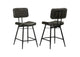110659 Partridge Leather Counter Chair Antique Espresso (Set of 2)