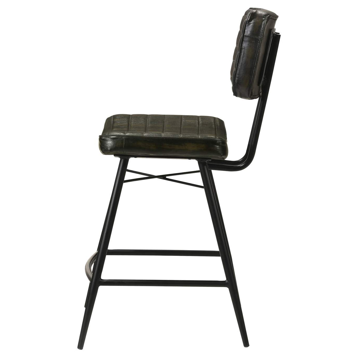110659 Partridge Leather Counter Chair Antique Espresso (Set of 2)