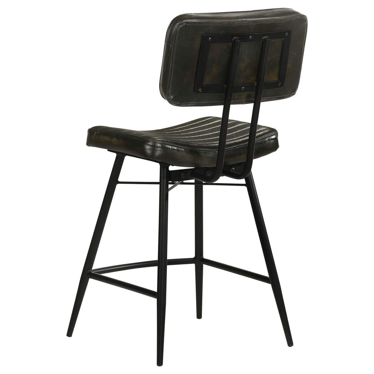110659 Partridge Leather Counter Chair Antique Espresso (Set of 2)