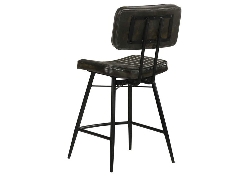 110659 Partridge Leather Counter Chair Antique Espresso (Set of 2)