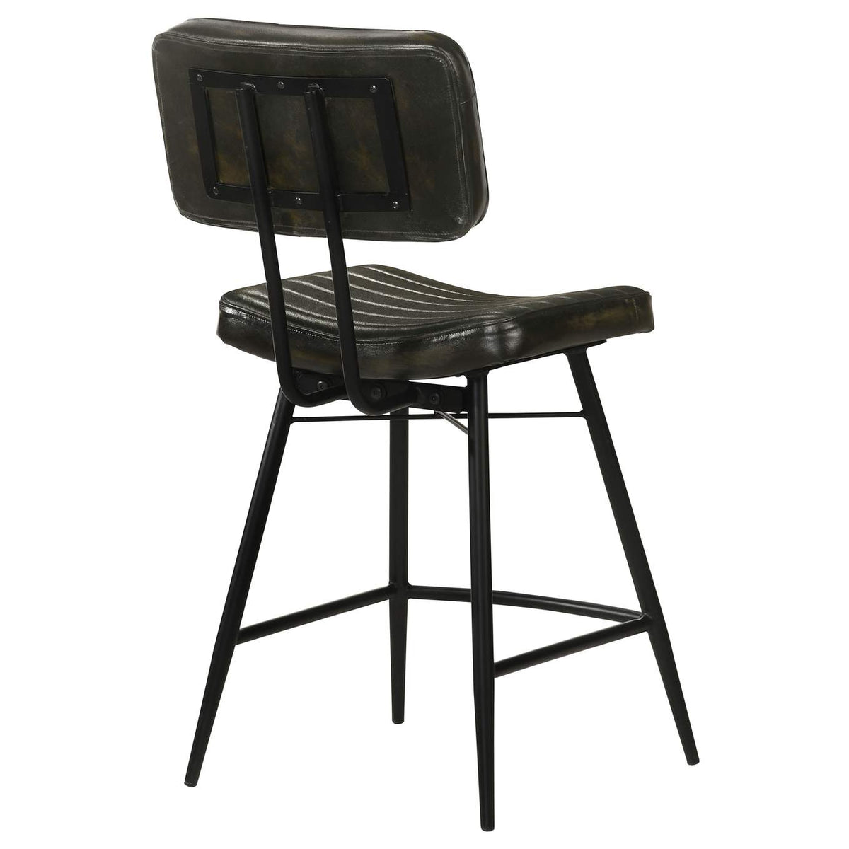 110659 Partridge Leather Counter Chair Antique Espresso (Set of 2)