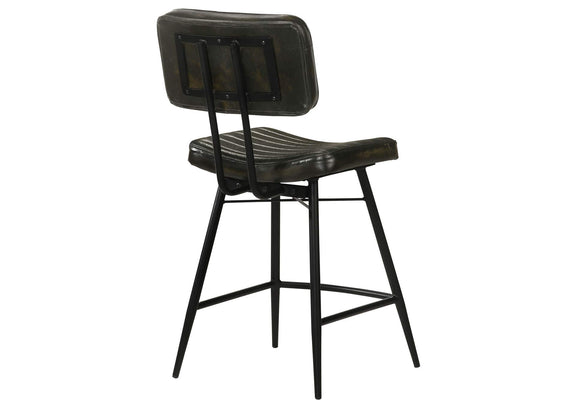 110659 Partridge Leather Counter Chair Antique Espresso (Set of 2)