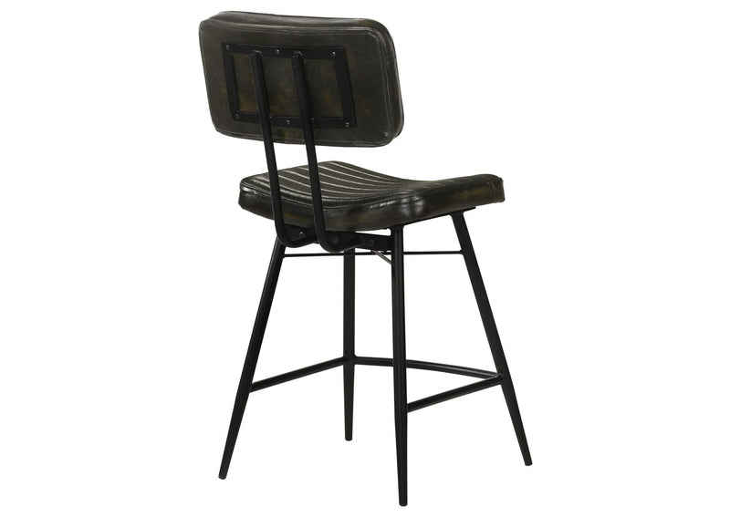 110659 Partridge Leather Counter Chair Antique Espresso (Set of 2)