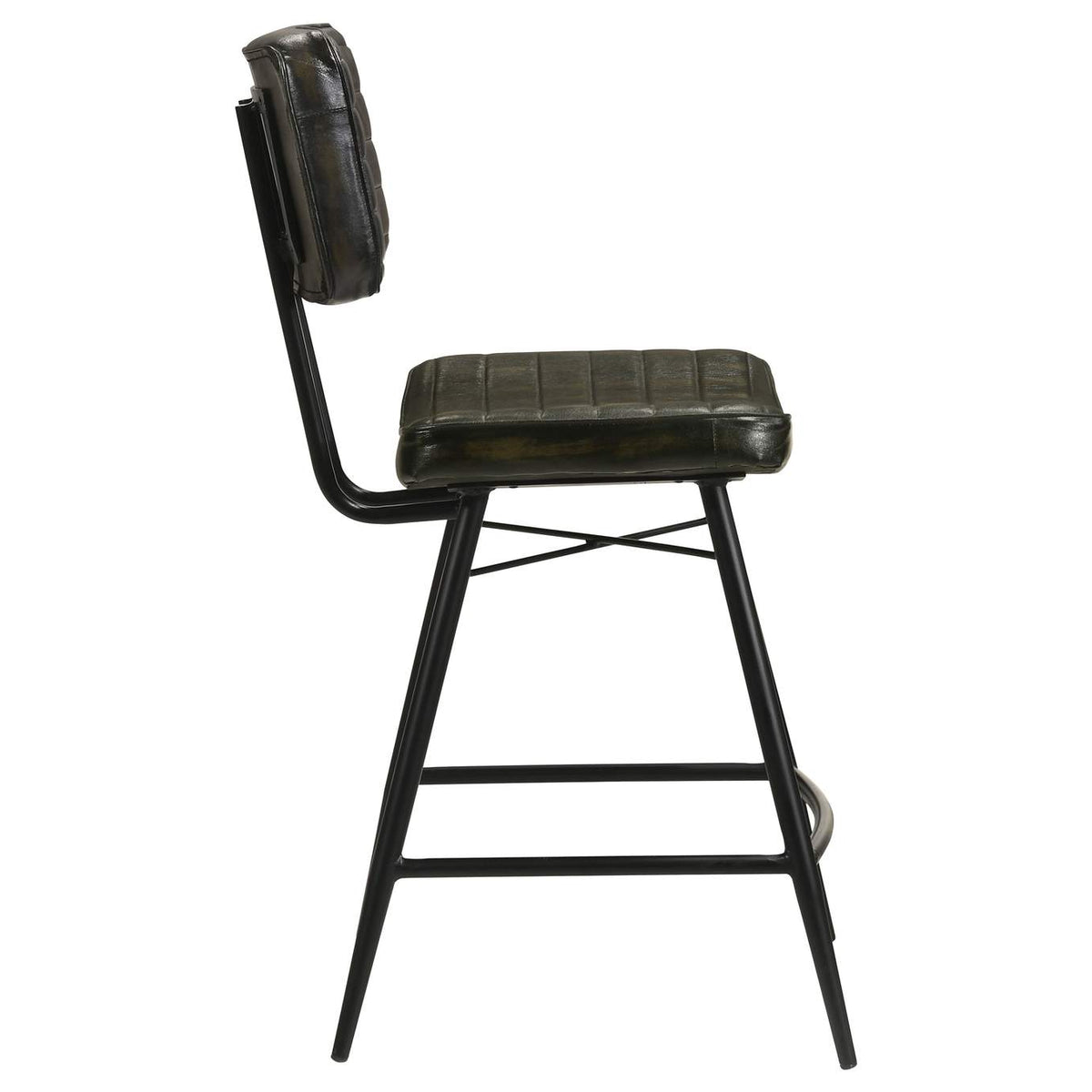 110659 Partridge Leather Counter Chair Antique Espresso (Set of 2)