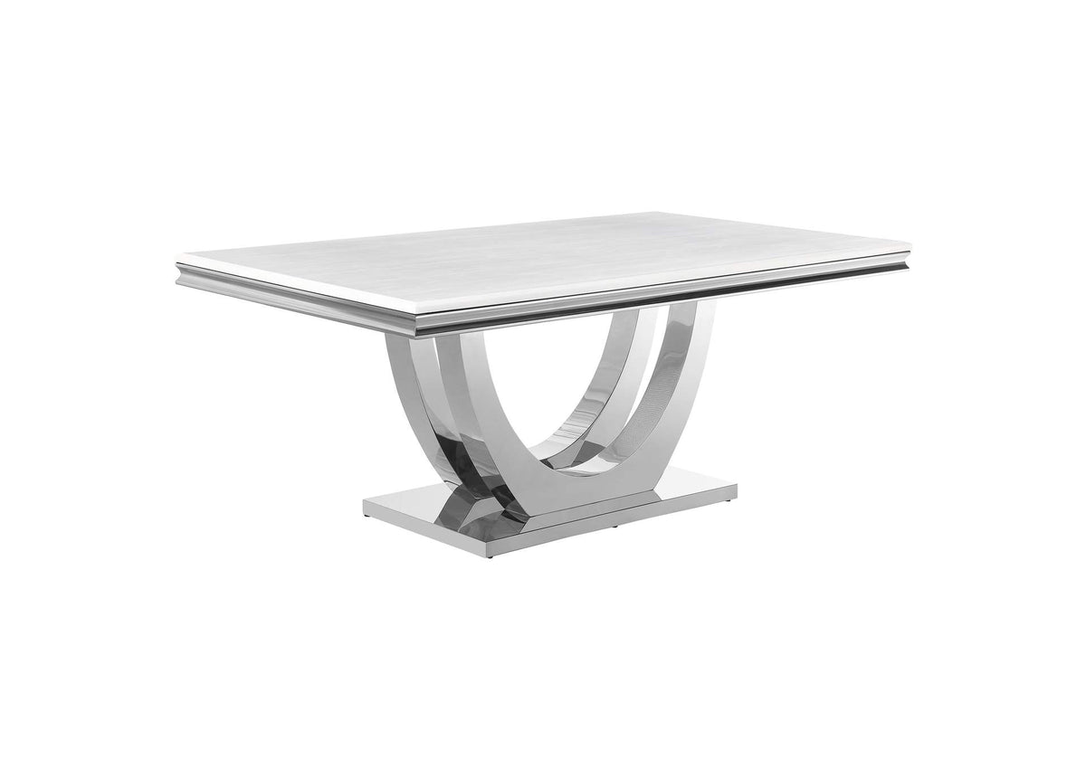 Kerwin Rectangular 71-inch Stone Top Dining Table White