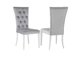 111103 Kerwin Velvet Upholstered Dining Side Chair Grey (Set of 2)