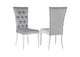 111103 Kerwin Velvet Upholstered Dining Side Chair Grey (Set of 2)