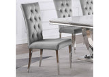 111103 Kerwin Velvet Upholstered Dining Side Chair Grey (Set of 2)