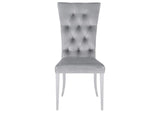 111103 Kerwin Velvet Upholstered Dining Side Chair Grey (Set of 2)