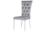 111103 Kerwin Velvet Upholstered Dining Side Chair Grey (Set of 2)