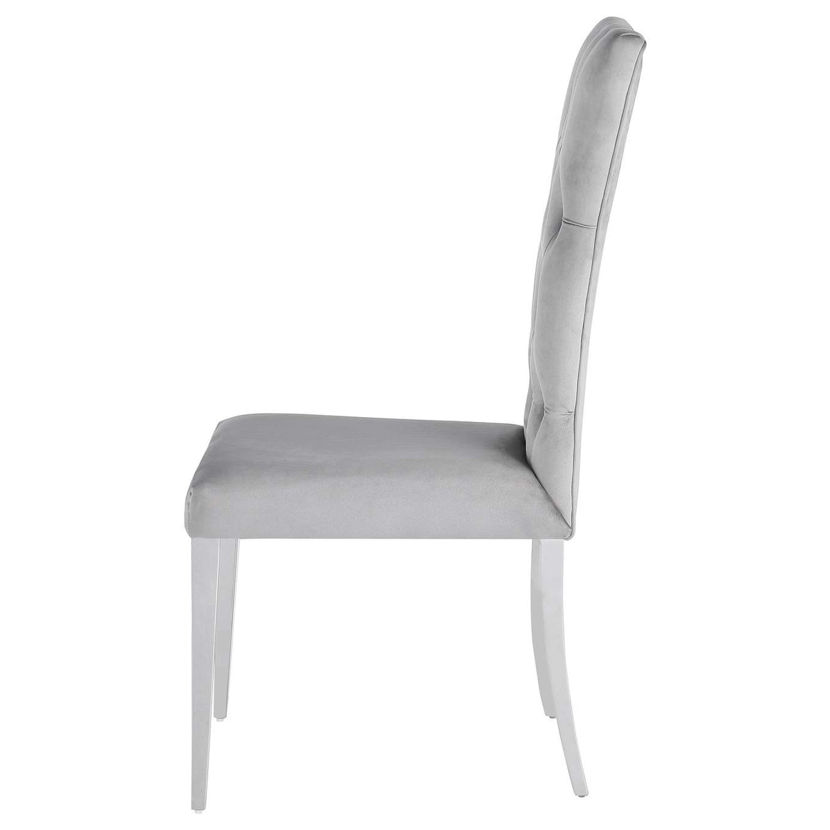 111103 Kerwin Velvet Upholstered Dining Side Chair Grey (Set of 2)