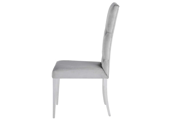 111103 Kerwin Velvet Upholstered Dining Side Chair Grey (Set of 2)