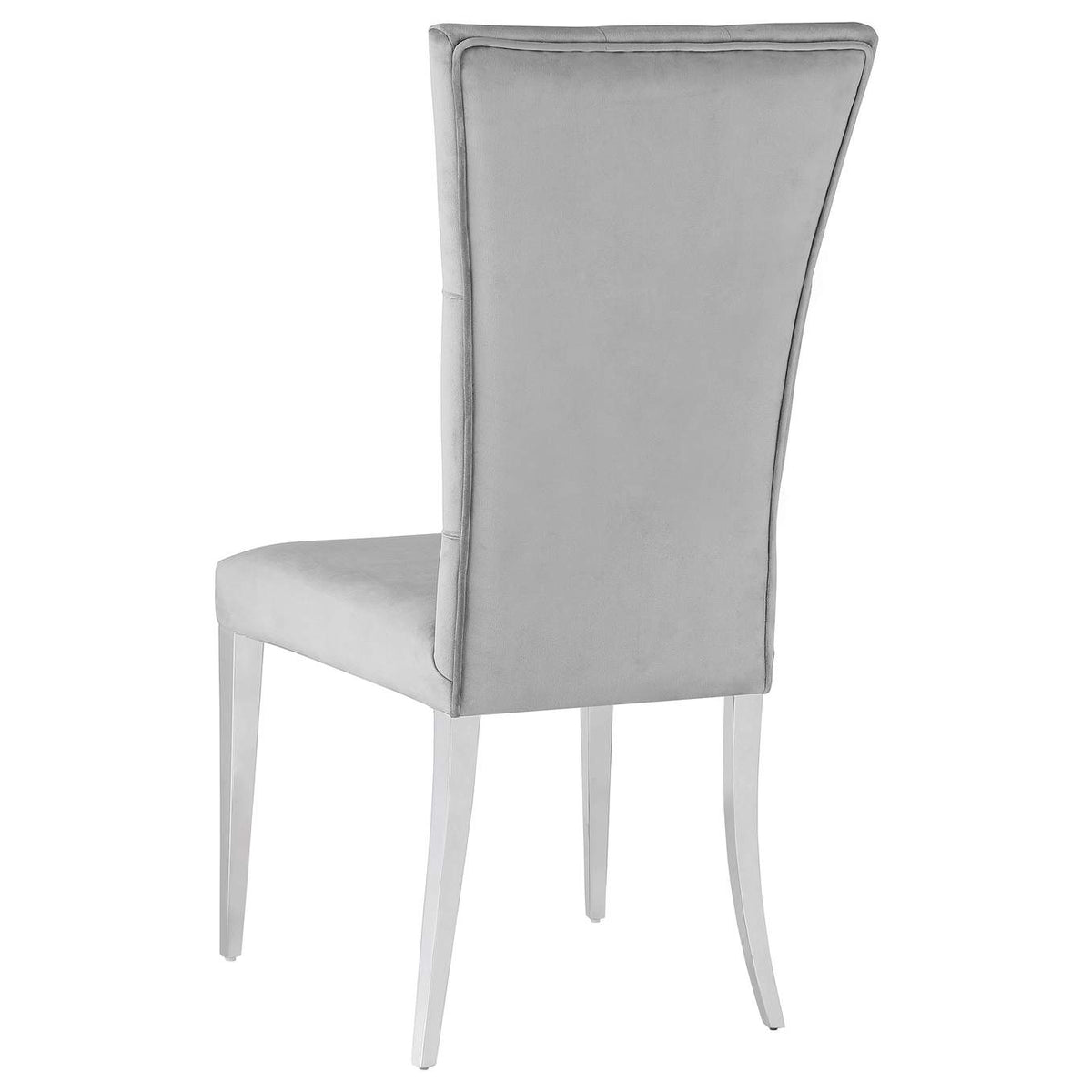 111103 Kerwin Velvet Upholstered Dining Side Chair Grey (Set of 2)