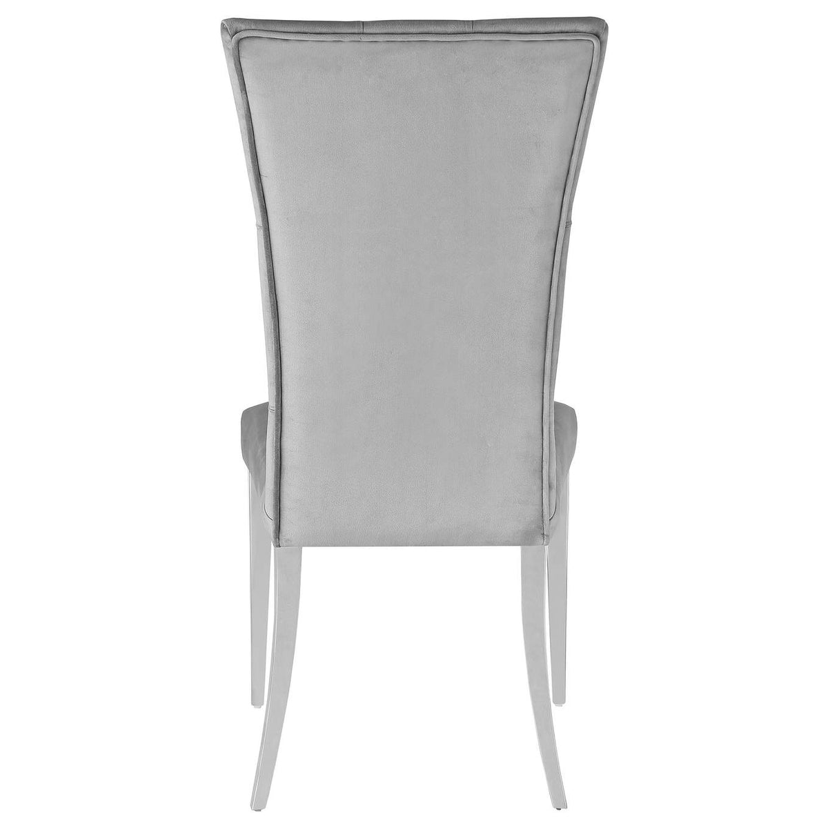 111103 Kerwin Velvet Upholstered Dining Side Chair Grey (Set of 2)