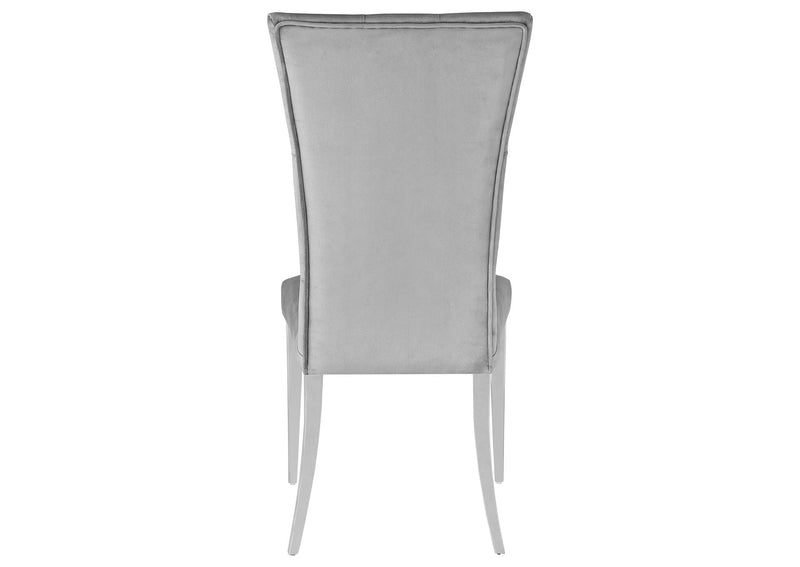 111103 Kerwin Velvet Upholstered Dining Side Chair Grey (Set of 2)