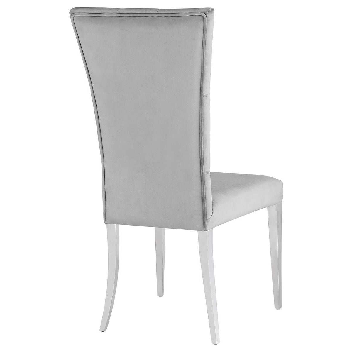 111103 Kerwin Velvet Upholstered Dining Side Chair Grey (Set of 2)
