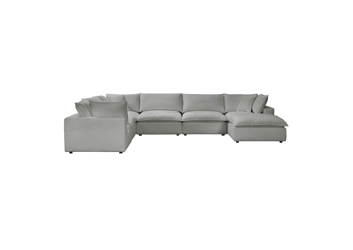 REN-L0090-SEC2 Cali Slate Performance Fabric Modular Large Chaise Sectional