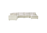 REN-L0094-SEC2 Cali Natural Performance Fabric Modular Large Chaise Sectional