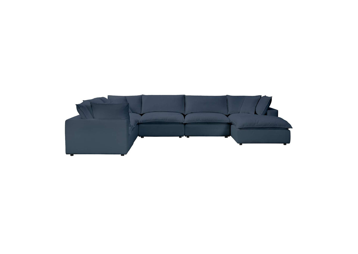 REN-L0096-SEC2 Cali Navy Performance Fabric Modular Large Chaise Sectional