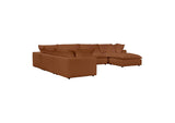 REN-L0098-SEC2 Cali Rust Performance Fabric Modular Large Chaise Sectional