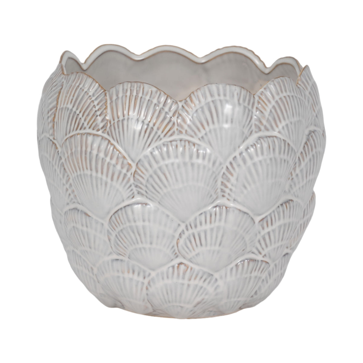 Seashell Planter - White