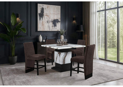 D12BT+D12BS-BRWN D12 BAR TABLE AND 4 D12 BROWN BAR STOOLS