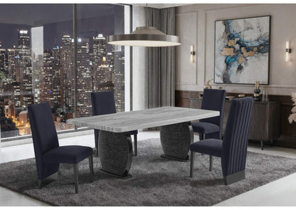 D2502DT+D12DC-BLK D2502 DINING TABLE AND 4 D12 BLACK DINING CHAIR