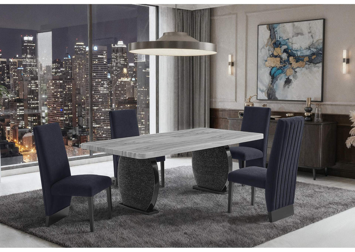 D2502DT+D12DC-BLK_9PC D2502 DINING TABLE AND 8 D12 BLACK DINING CHAIR