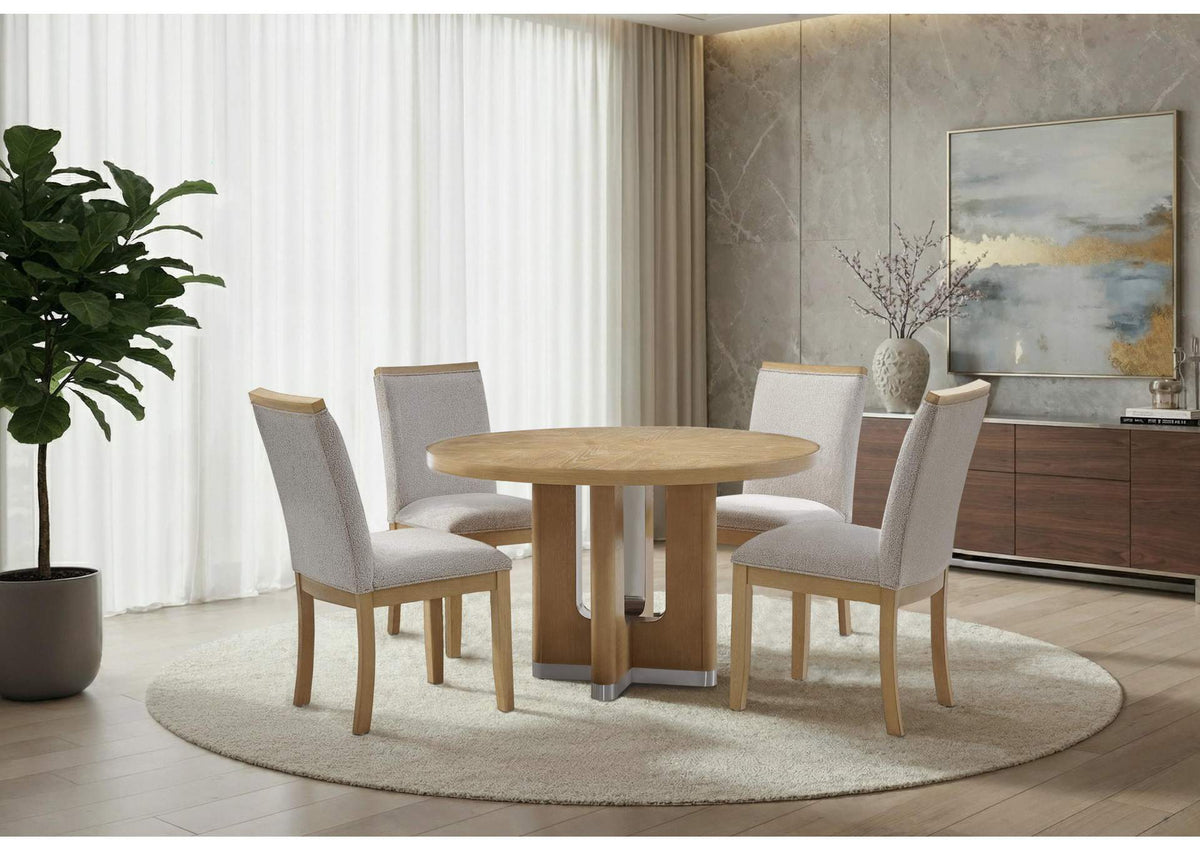 D3124DT_48"_+_4_D1248DC D3124 NATURAL DINING TABLE 48" AND 4 D1248 DINING CHAIR