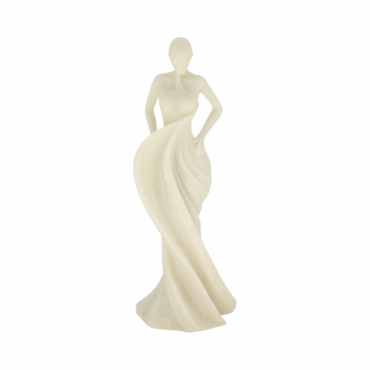 Kallos Quartz Resin Woman Statuary - White
