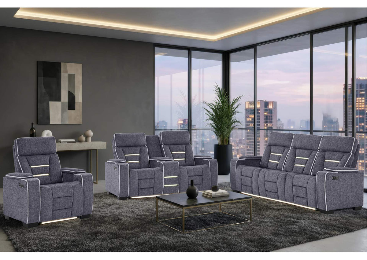 U1895-GREY-P2_RS_CRLS_R U1895 GREY P2 RECLINING SOFA - CONSOLE RECLINING LOVESEAT - RECLINER