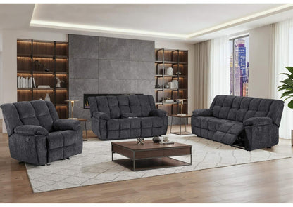 U6000-BLACK-RS_CRLS_R-N U6000 BLACK RECLINING SOFA - CONSOLE RECLINING LOVESEAT