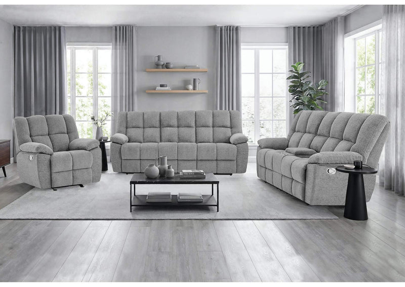 U6000-SMOKE-RS_CRLS_GR-N U6000 SMOKE RECLINING SOFA - CONSOLE RECLINING LOVESEAT - GLIDER RECLINER