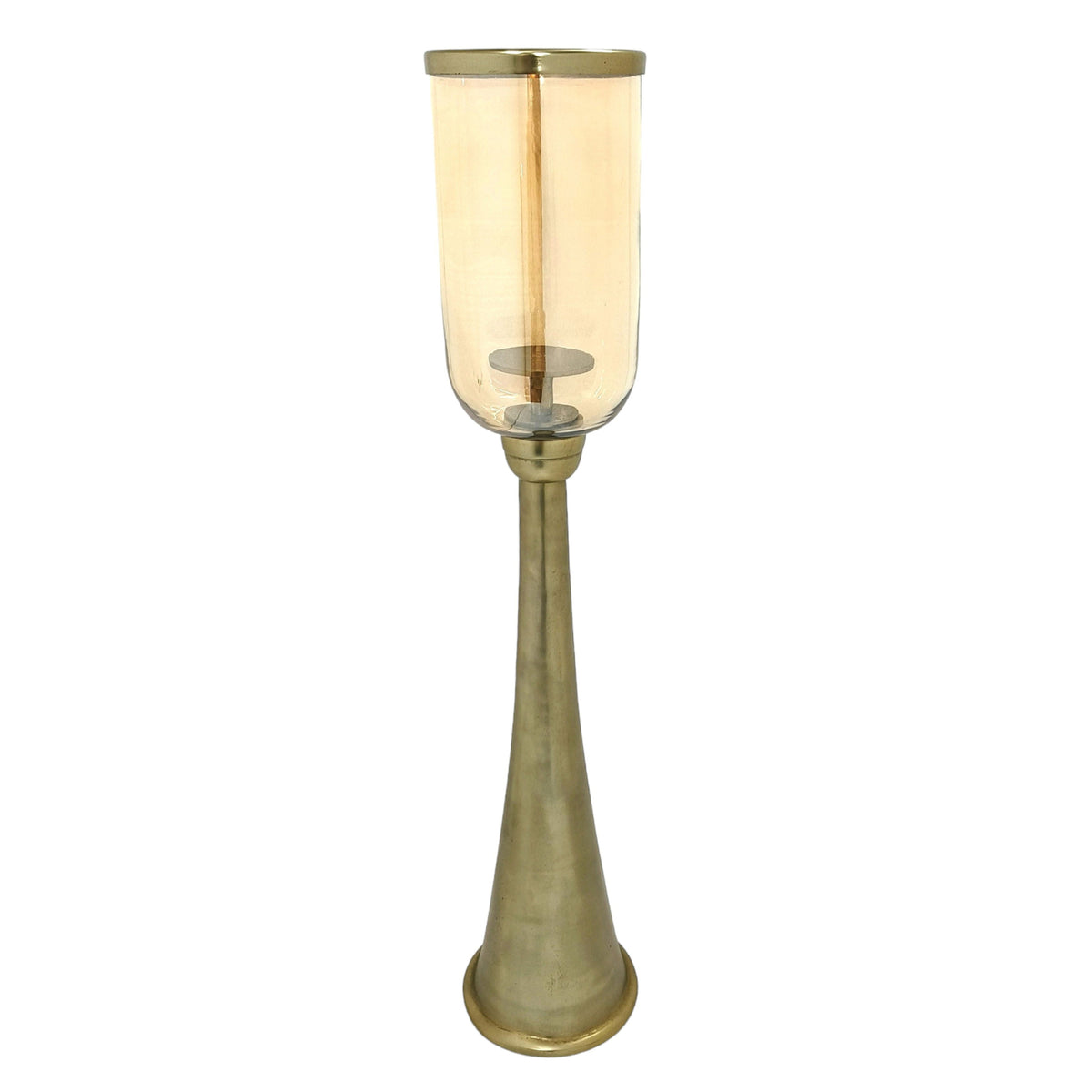 34" Illum Small Glass Candle Hurricane - Gold
