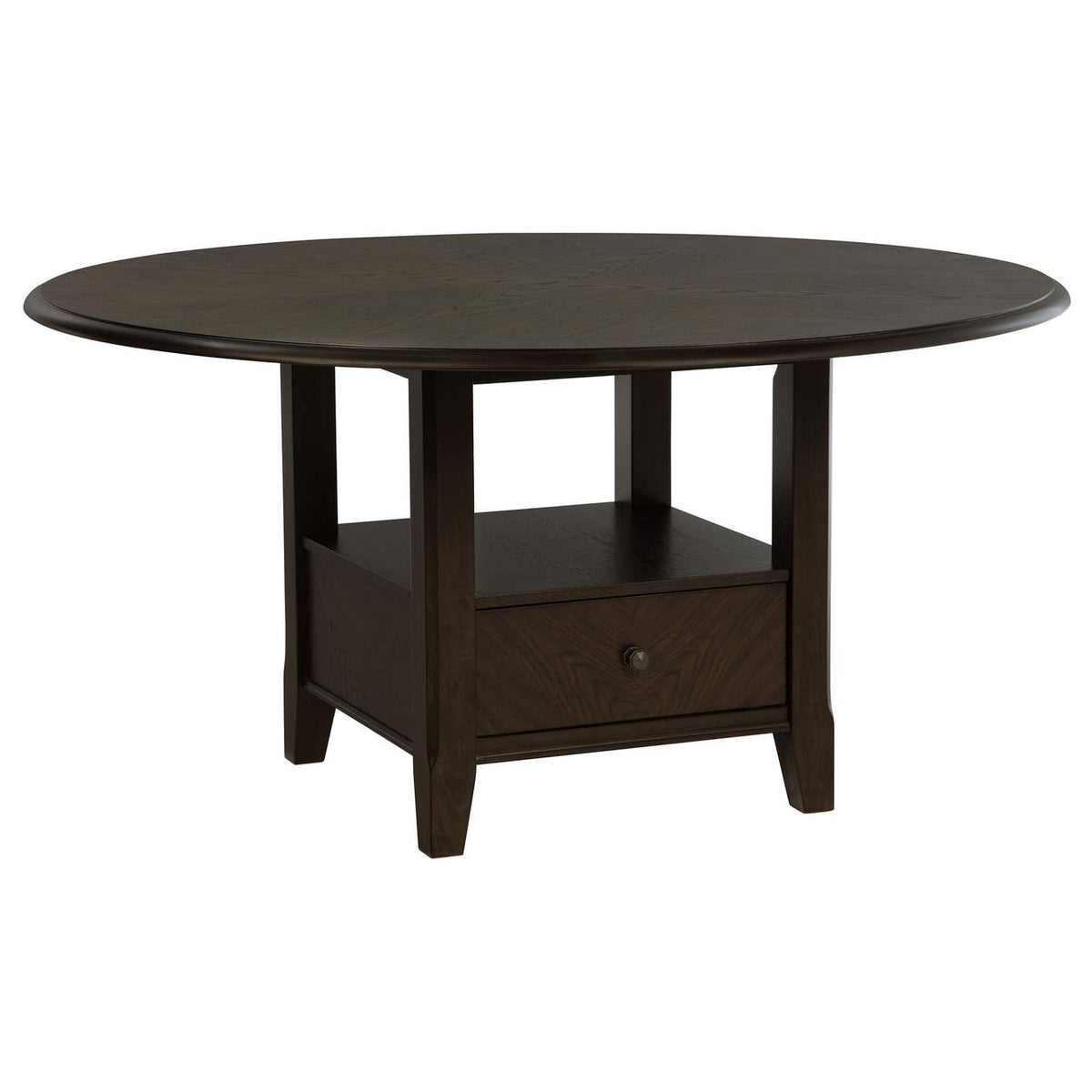 115100-S5 Twyla 5-piece 60-inch Round Wood Dining Table Set Dark Cocoa
