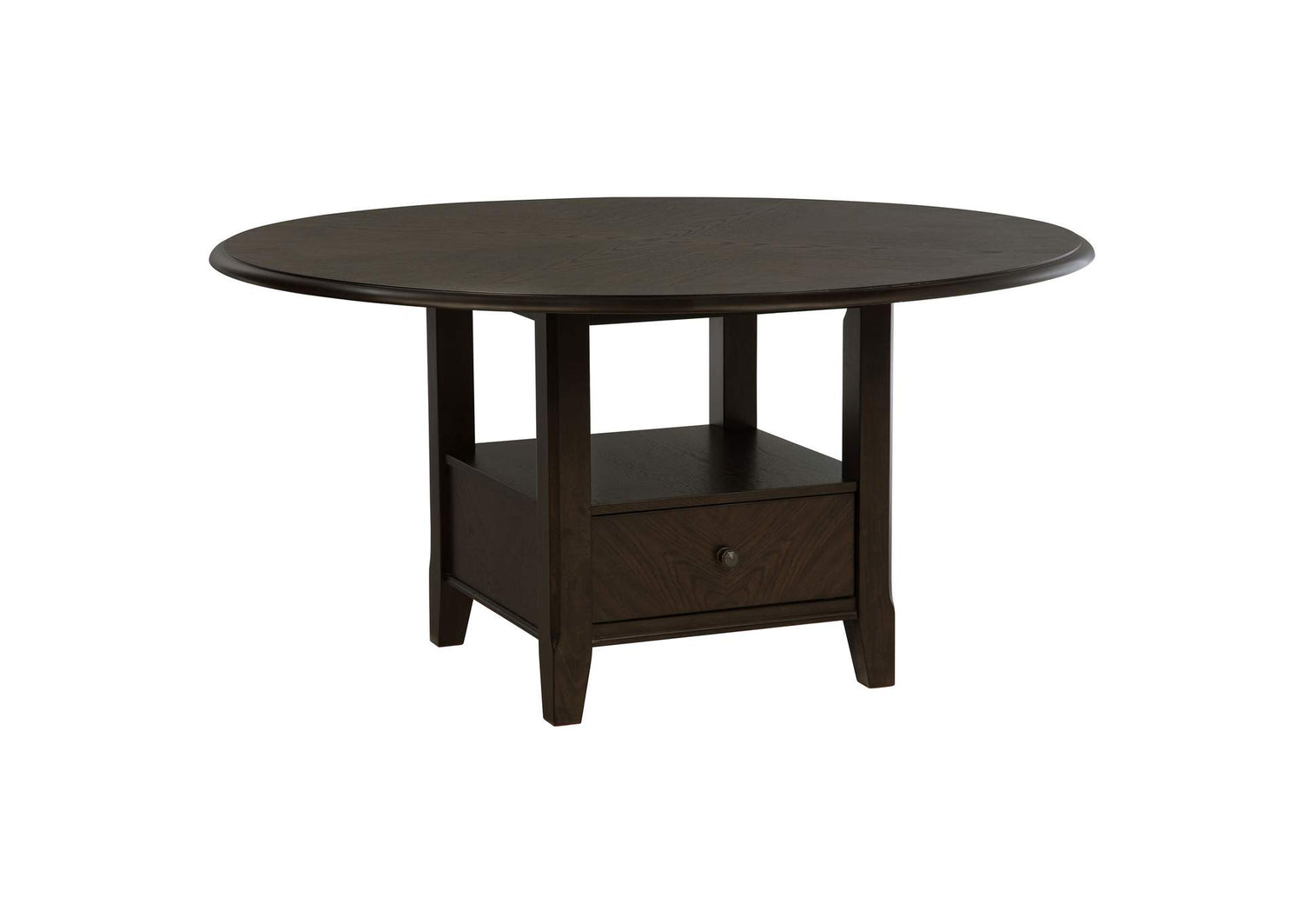 115100 Twyla 60-inch Round Dining Table with Drawer Dark Cocoa