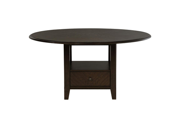 115100 Twyla 60-inch Round Dining Table with Drawer Dark Cocoa