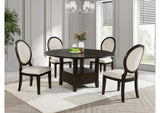 115100-S5 Twyla 5-piece 60-inch Round Wood Dining Table Set Dark Cocoa