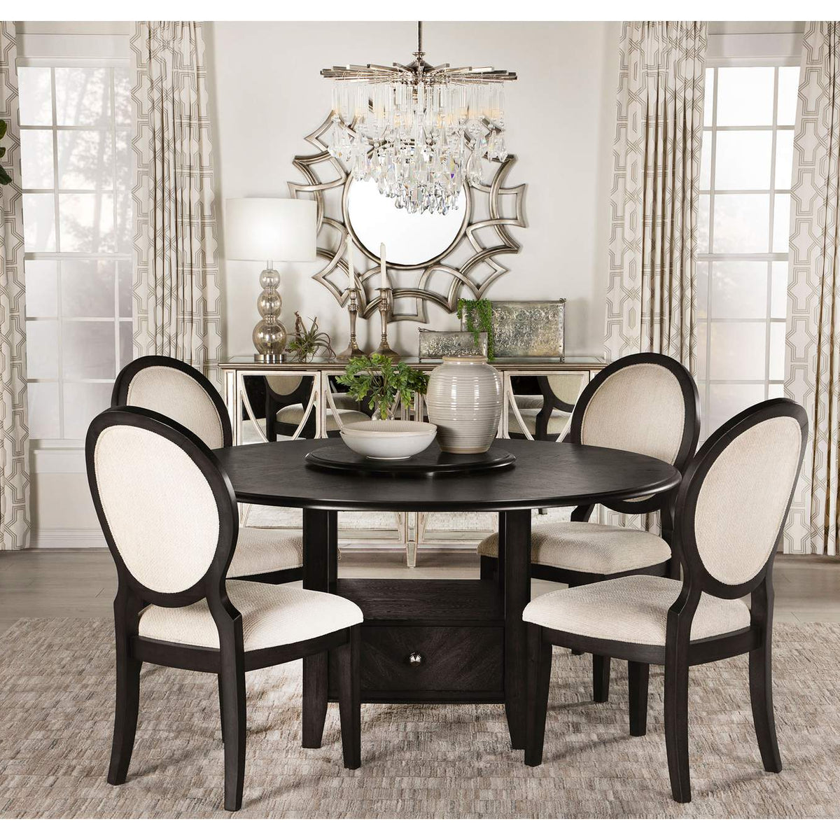 115102 Twyla Oval Back Dining Side Chair Dark Cocoa (Set of 2)