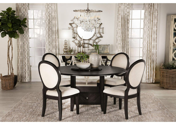 115102 Twyla Oval Back Dining Side Chair Dark Cocoa (Set of 2)