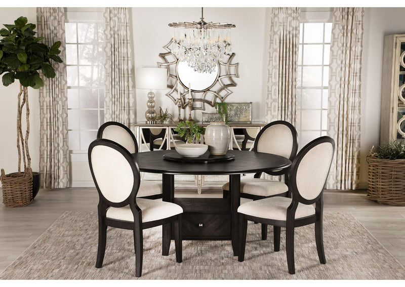 115102 Twyla Oval Back Dining Side Chair Dark Cocoa (Set of 2)