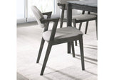 115112 Stevie Padded Wood Dining Arm Chair Black (Set of 2)