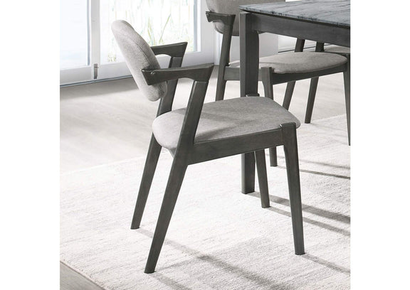 115112 Stevie Padded Wood Dining Arm Chair Black (Set of 2)
