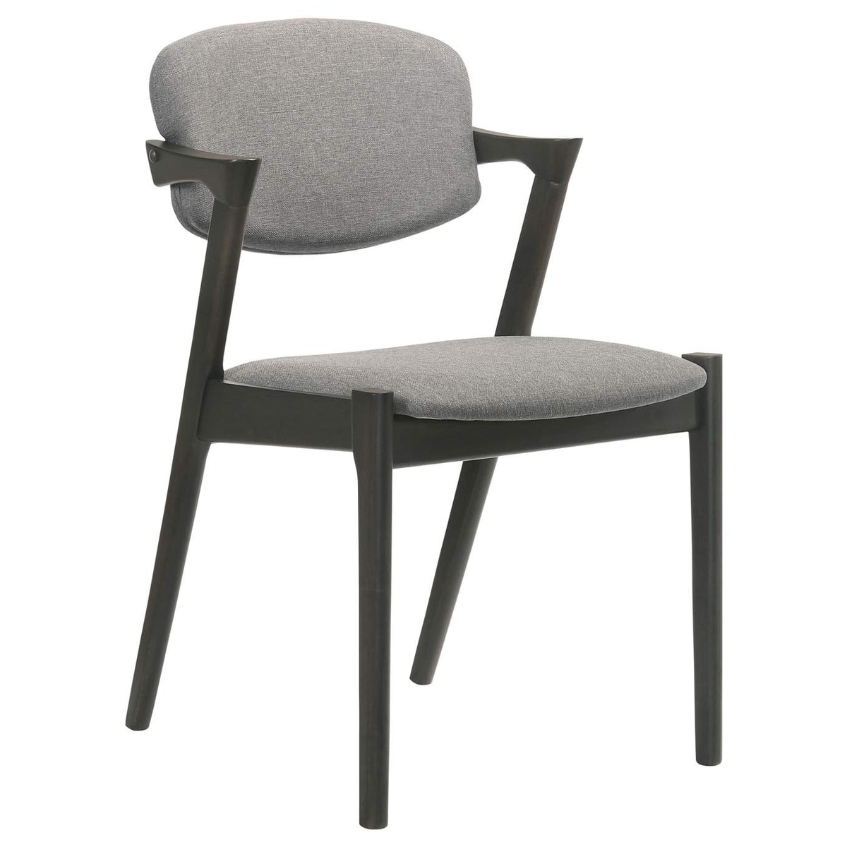 115112 Stevie Padded Wood Dining Arm Chair Black (Set of 2)